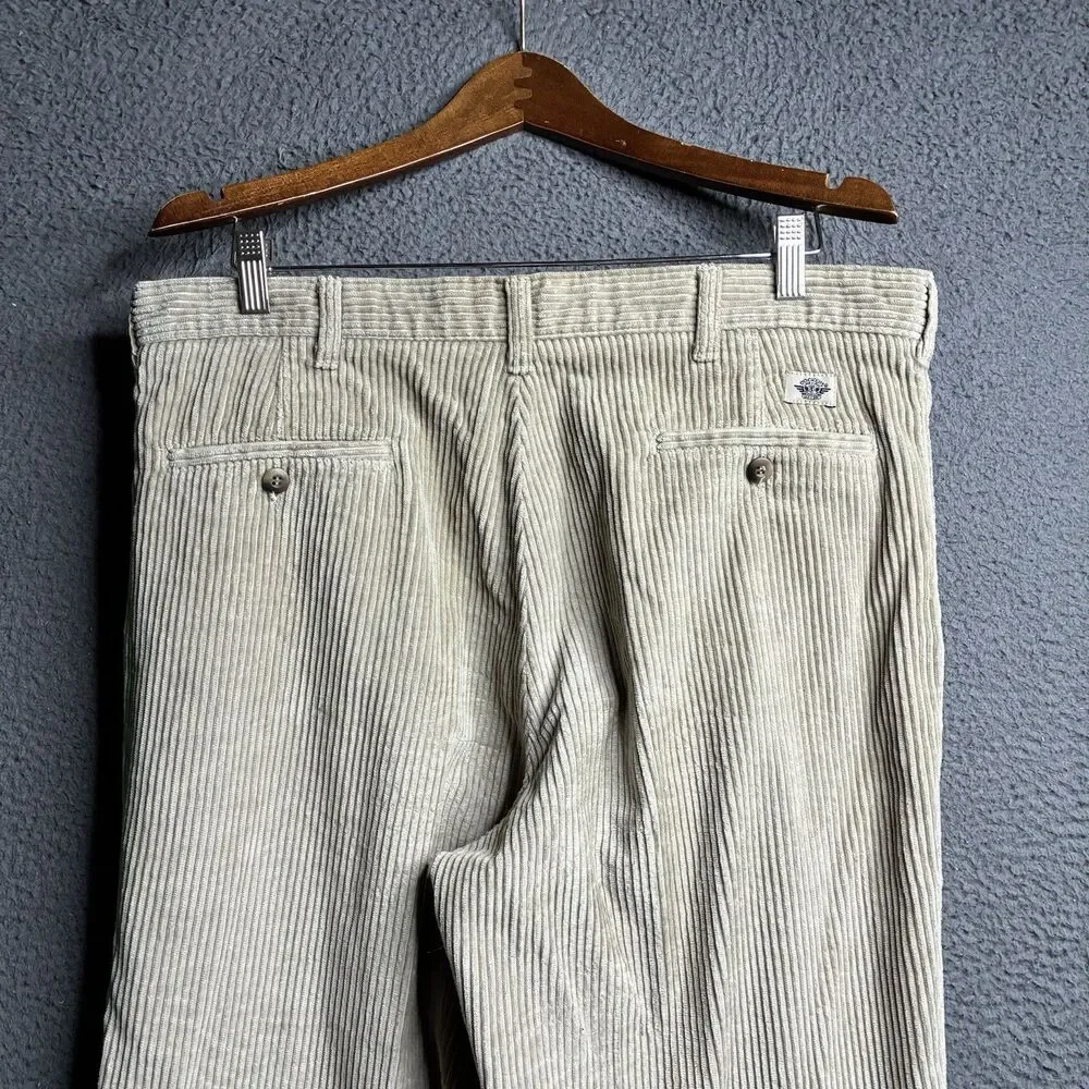 Vintage 90'S Dockers Khakis corduroy pants two-pleat wide wale men's size 36x32